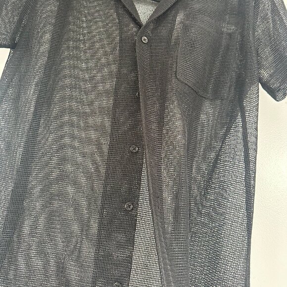 NWOT Solid & Striped The Dahlia Top Mesh Button Down Cover Up Black Size Small - Picture 4 of 10